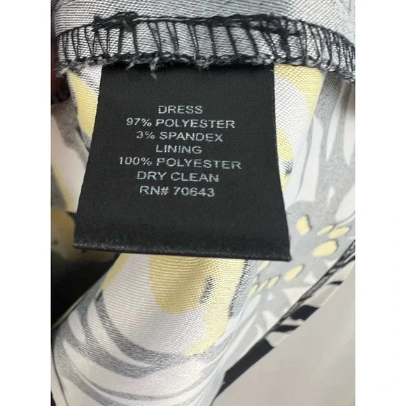 Jessica Howard Sleeveless Dress Size 8 Black Yellow Floral Print Back Zipper - Picture 8 of 8